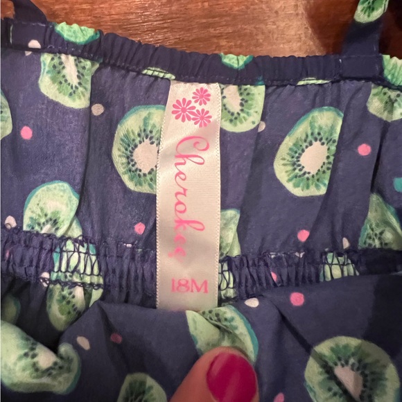 NWT 12-18 Months Kiwi Print Cherokee Summer Dress - Picture 9 of 10